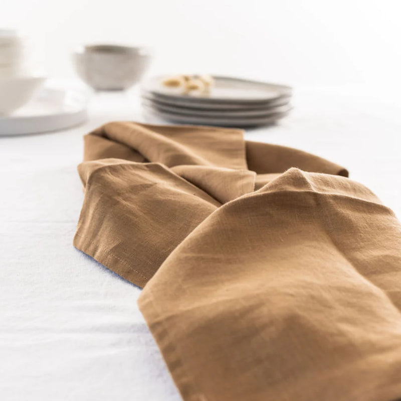 100% FRENCH LINEN TEA TOWEL - SET 2 - GINGER