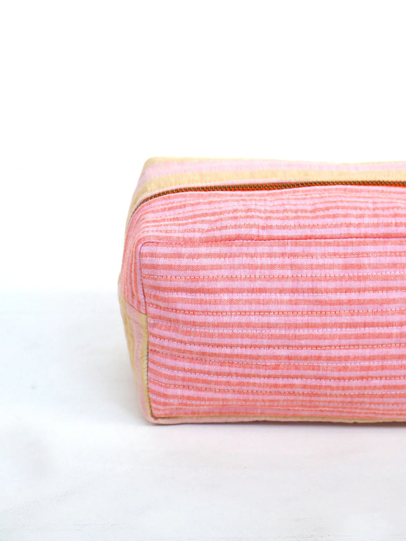 Woven Stripe Quilted Dopp Kit