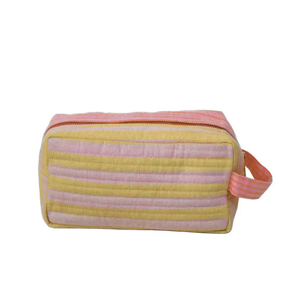 Woven Stripe Quilted Dopp Kit