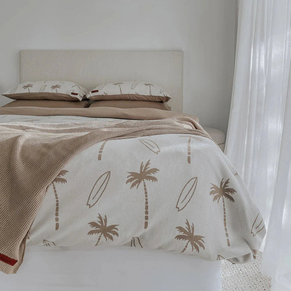 DUVET COVER - NATURAL SURFING PALM