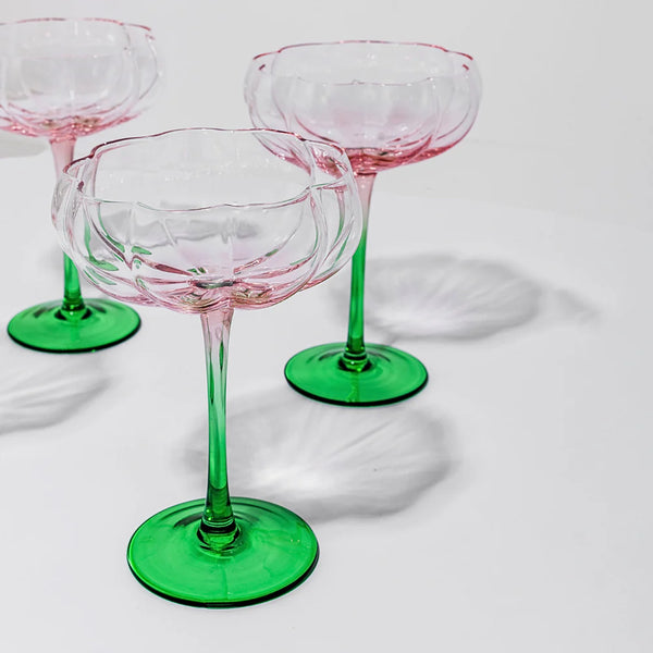 PETAL COCKTAIL GLASS - WATERMELON - SET OF 4