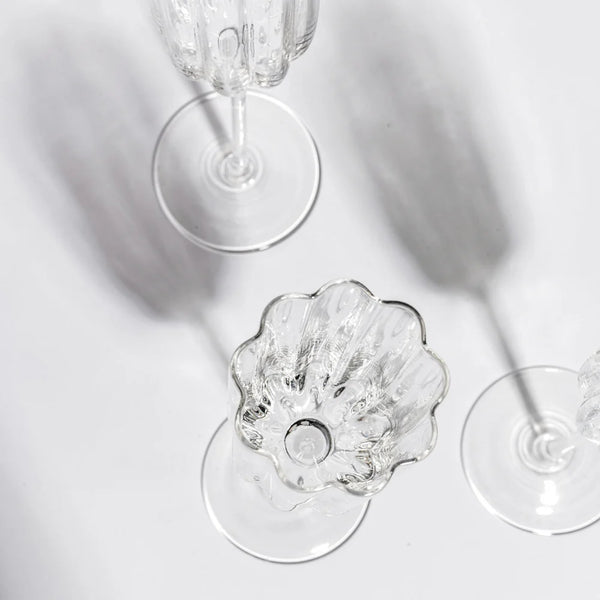 PETAL CHAMPAGNE FLUTE - CLEAR - SET OF 4